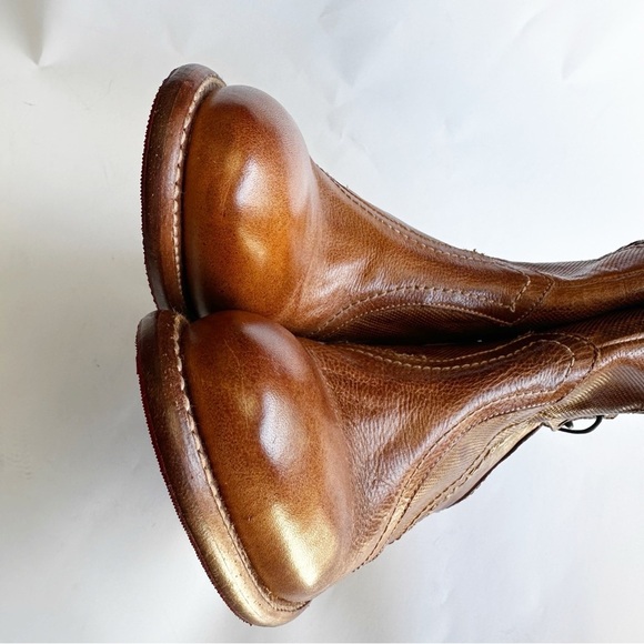 BED|STU Bia Women’s Tan Leather Ankle Booties Lace-Up Back Distressed Boho 10 40 - Picture 11 of 12
